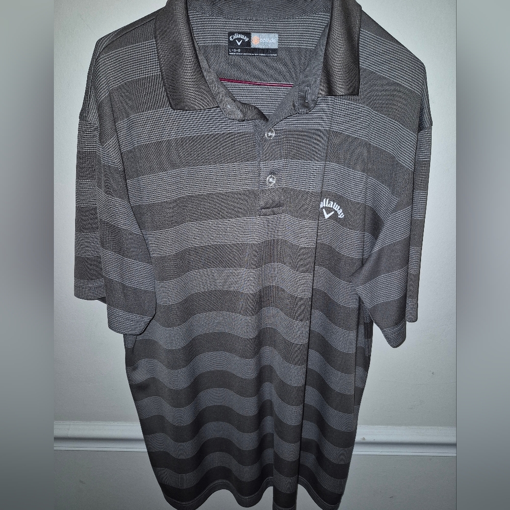⛳️CALLAWAY Men's Gray Striped Golf Polo Shirt